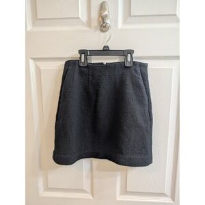 Aritzia Babaton Black Textured Pockets Mini Skirt High Waisted Zipper - Size 2